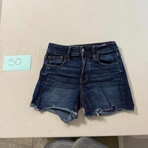 American Eagle Dark Wash Super Stretch Denim Shorts Size 0